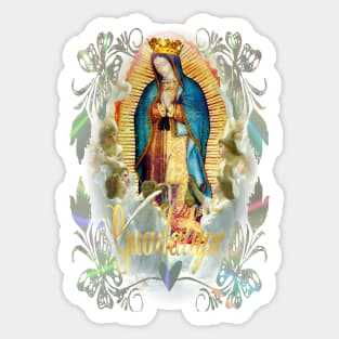 Our Lady of Guadalupe Mexican Virgin Mary Mexico Angels Tilma 20-107 Sticker